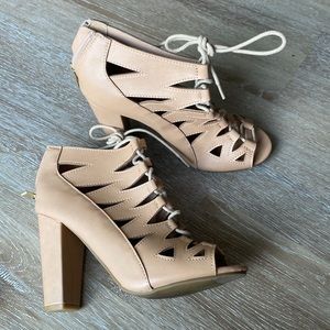 Nude Lace Up Heels